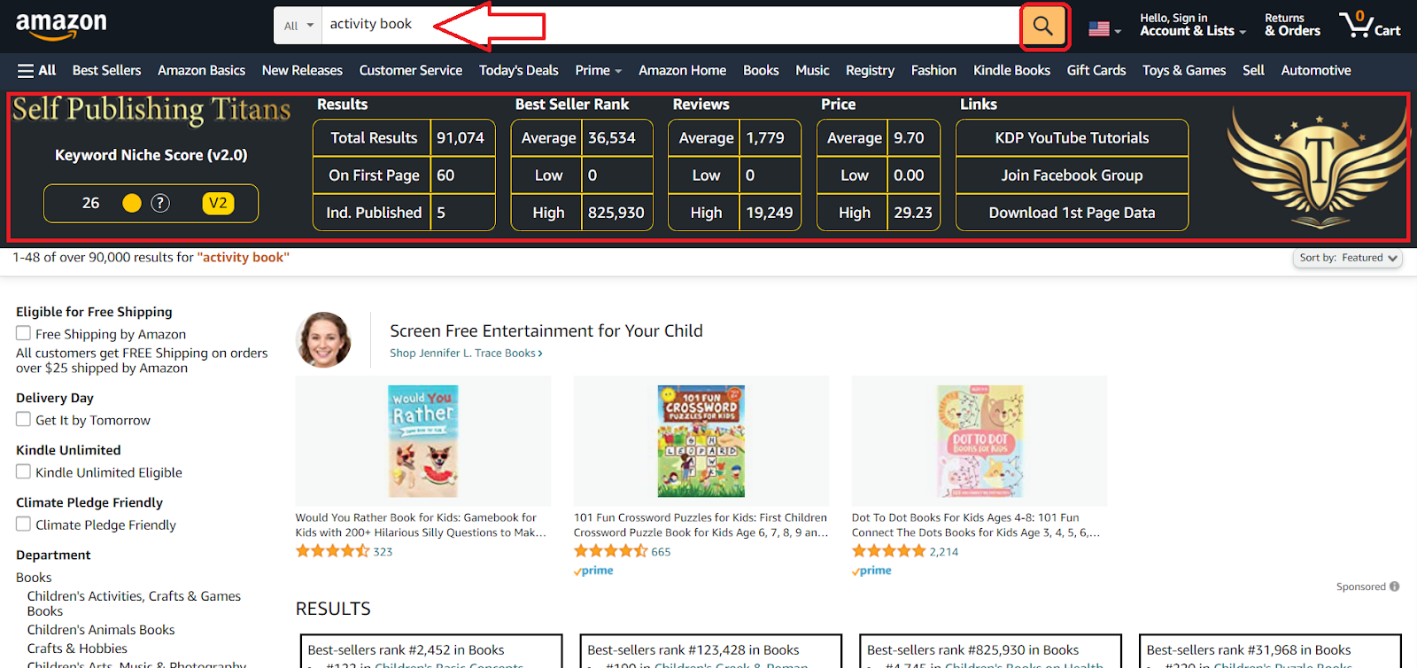 KDP Niche Research Chrome Extension